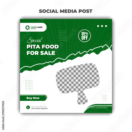 Special pita food for sale social media post and cover design template