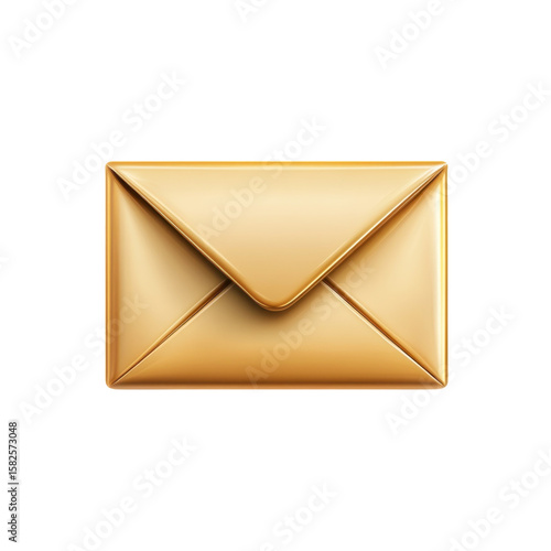 Golden email vector Mail icon on black Luxury gold letter with message on transparent background