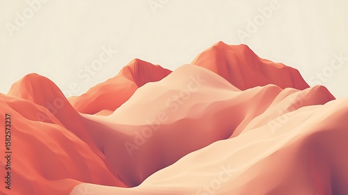Wallpaper Mural Abstract landscape of soft, muted orange mountains Torontodigital.ca
