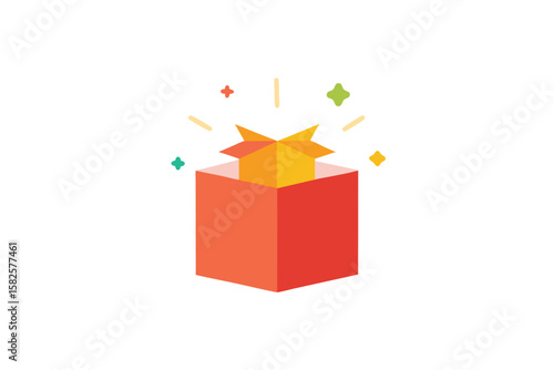 Wrapped Surprise Box With Bouncing Sparkle Animation