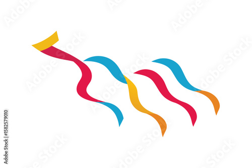 Twisting Streamers Falling From The Sky Bright Party