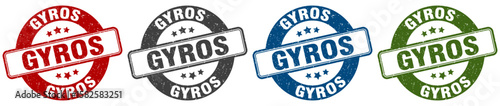 gyros stamp. gyros round stamp set isolated on white background