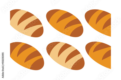 Stylized Bread Themed Pattern In Earth Tones