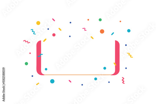 Pop Up Confetti Frame With Gradient Background