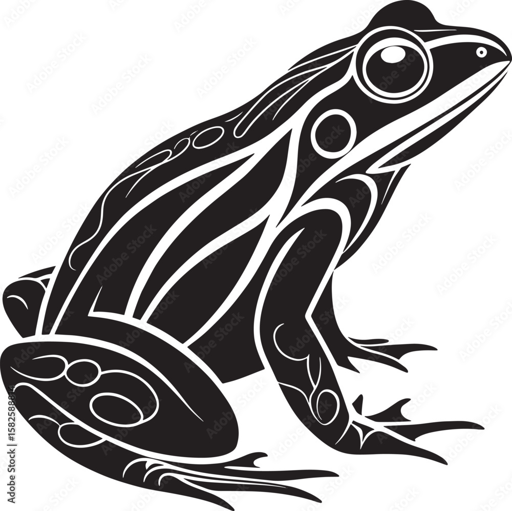 Naklejka premium Black frog illustration amphibian