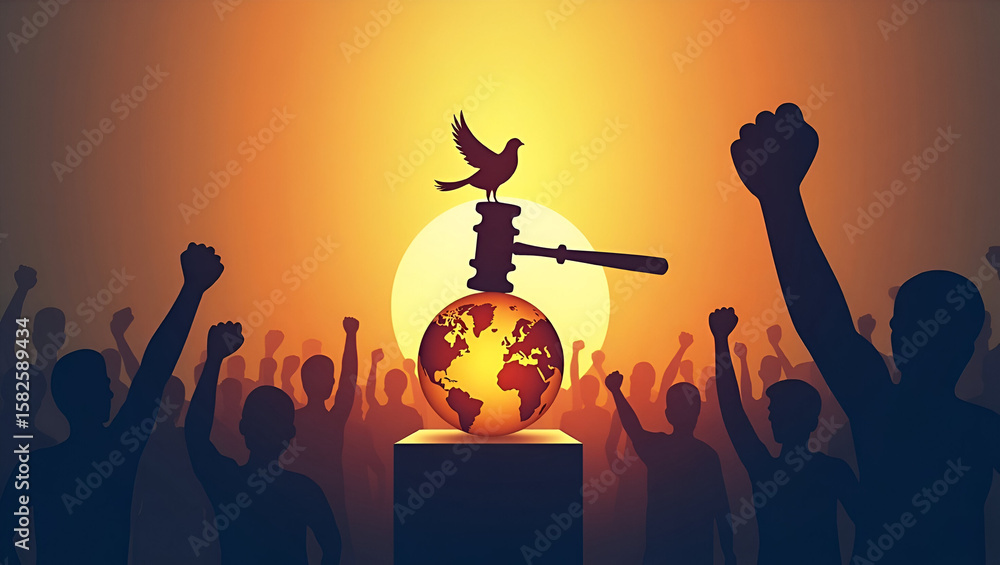 © bhashi - Power to the People: A Symbol of Global Democracy/ Justice, Peace, and the People's Voice abstract image for political and democracy concept © bhashi - Power to the People: A Symbol of Global Democracy/ Justice, Peace, and the People's Voice abstract image for political and democracy concept