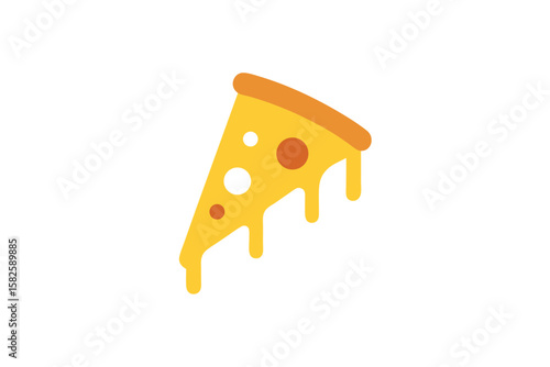 Minimalist Pizza Slice Icon With Cheese Drips