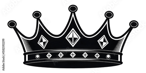An elegant dark crown symbolizes power and luxury fit for royalty and historic tales of emperors in a simplistic style