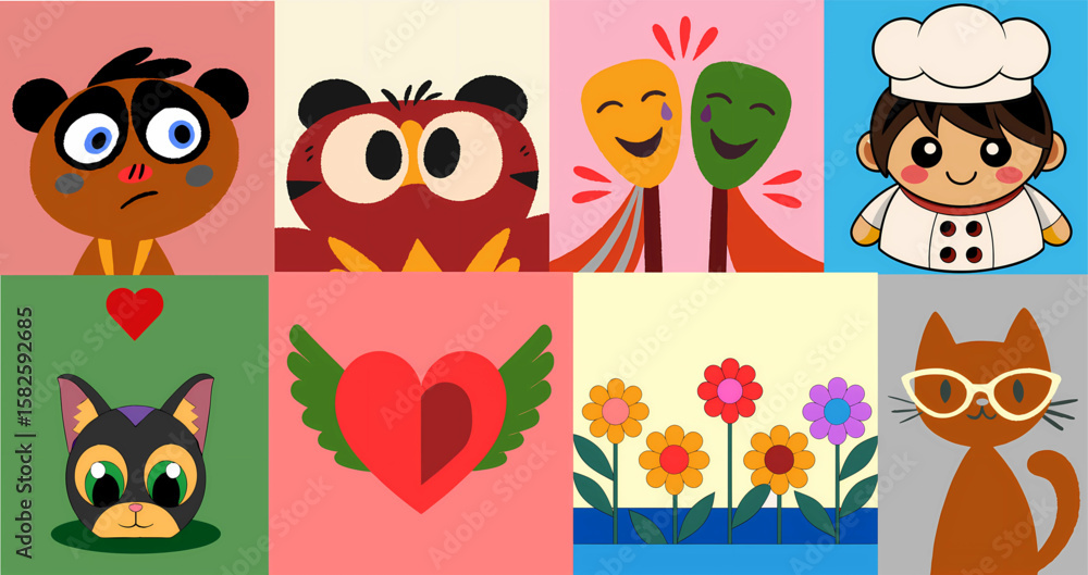 Fototapeta premium set of owls