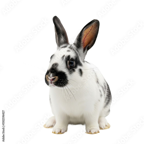 Black and White Rabbit A CloseUp Photograph of a Domestic Rabbit
