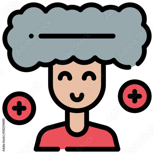 clear thoughts think mind mental health filled outline icon