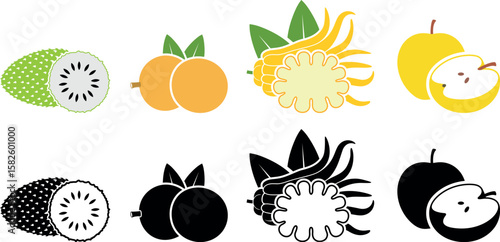 Fruit logo. Isolated fruit on white background