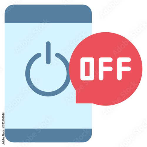 digital detox mobile off mental health flat style icon