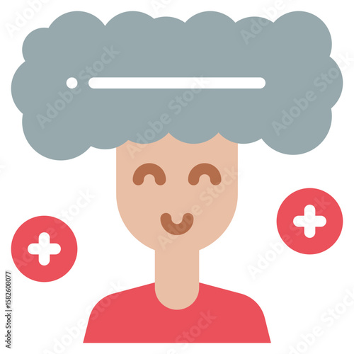 clear thoughts think mind mental health flat style icon