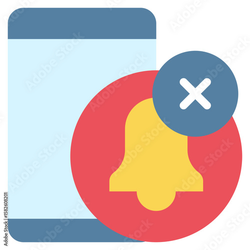 notification off digital detox mental health flat style icon