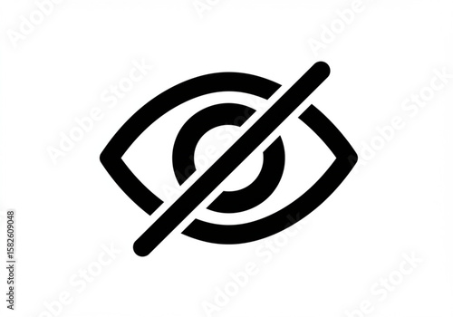 Black eye icon with a diagonal line through it indicating hidden or invisible