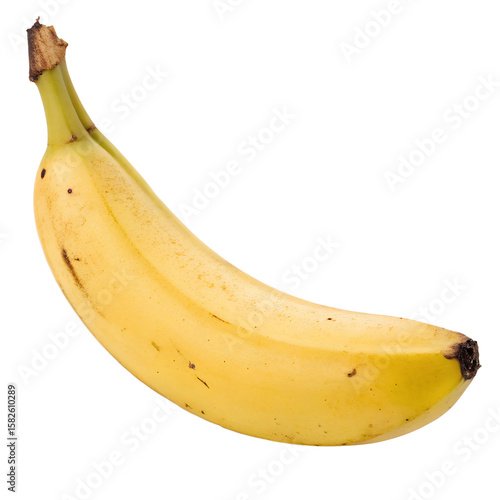 a ripe yellow banana isolated on transparent background