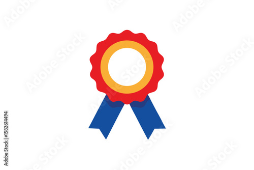 Award Rosette With Alternating Red And Blue