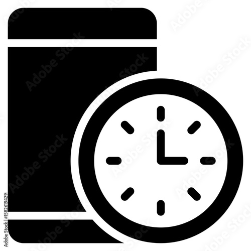 screen time limit digital detox mental health solid glyph icon