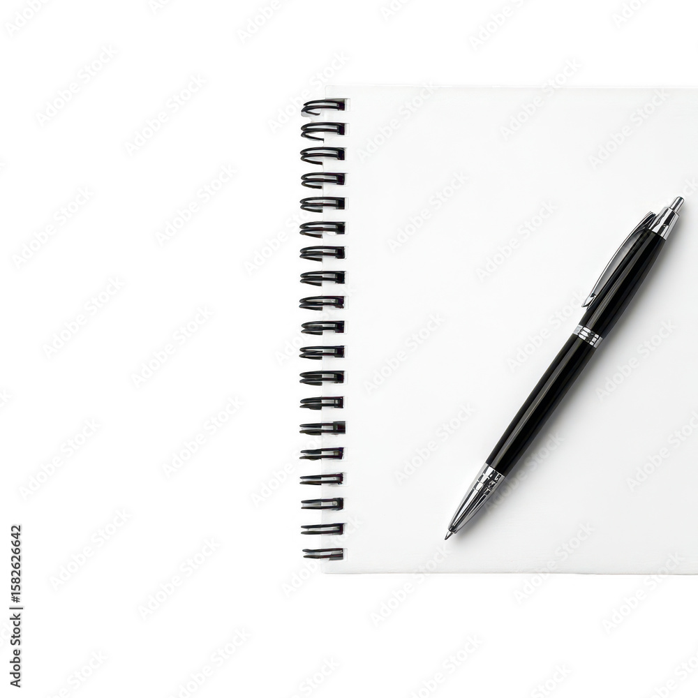 Blank spiral notebook with pen Blank spiral notebook with pen