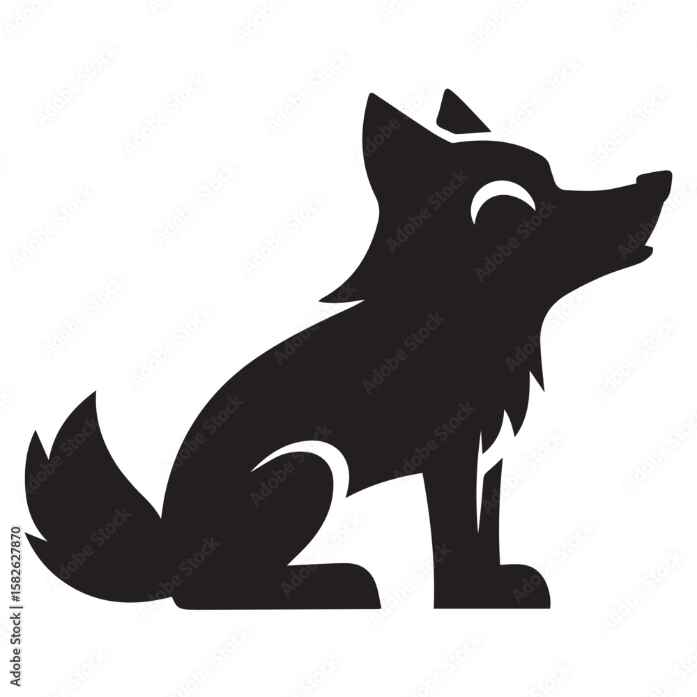 Fototapeta premium Silhouette Style Vector Wolf Logo Design – Wild Animal Icon for Outdoor Adventure Branding, Hunting Club Emblems, Nature Apparel Prints, Sports Mascots, Wilderness Graphics, and Tribal Artwork