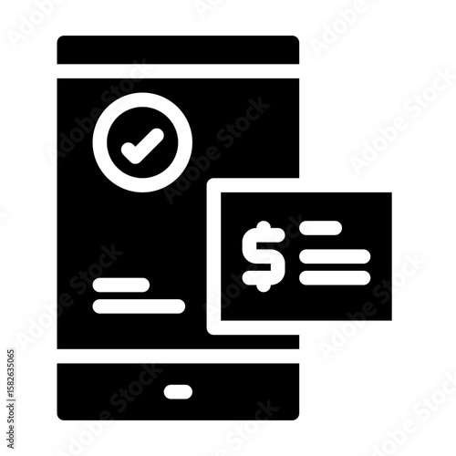 mobile payment Service. This is a vector single icon with a solid style. Suitable for any purpose, such as website design, mobile app design, logo design, pattern design, etc.