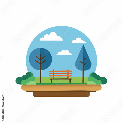 Simple abstract Park icon in color design