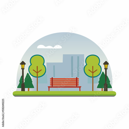 Simple abstract Park icon in color design