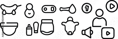 Vector set of black knife icons for web design