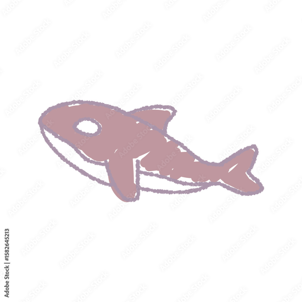 Obraz premium Cute orca illustration drawn with crayons.