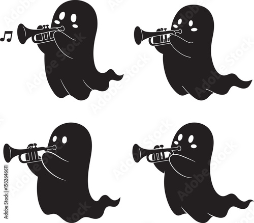 Ghost Playing Trumpet silhouette