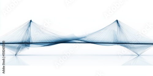 Engineer structural bridge concept. Abstract bridge design with elegant lines and reflections in a minimalist style.