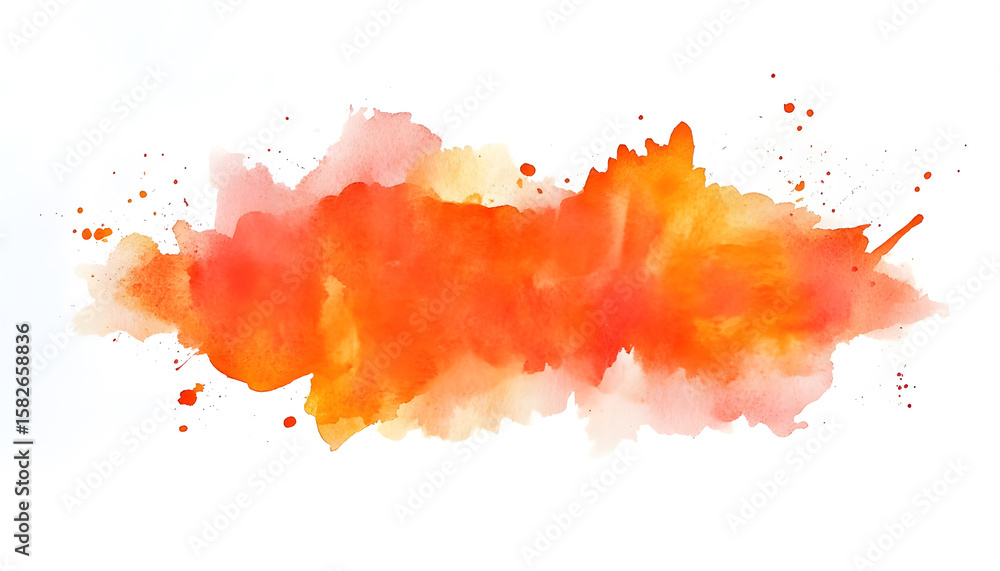 Fototapeta premium Abstract orange watercolor isolated on white background