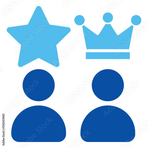 Priority Icons In Blue Style, Vector Illustration