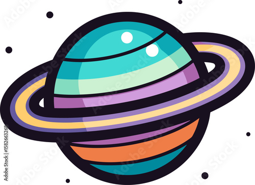 Colorful Planet Floating in Space