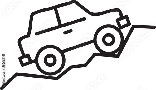 Car vehicle transportation road mountain uphill travel adventure icon