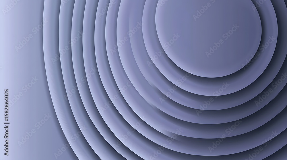 Fototapeta premium Abstract layered circles in a muted lavender shade
