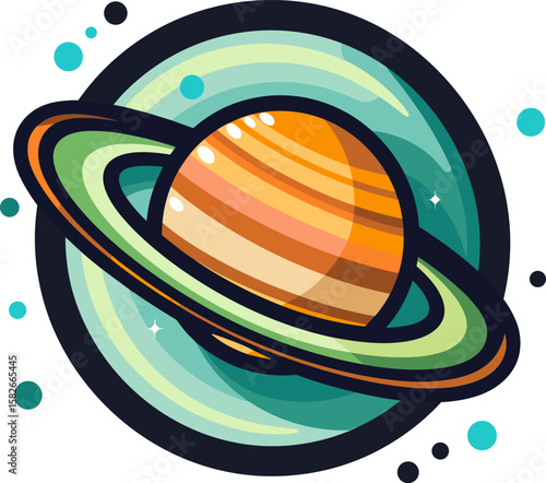 Saturn Planet Art: A Celestial Body in Orbit Illustration