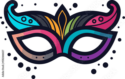 Vibrant Carnival Mask: A Colorful Celebration of Culture