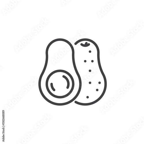 Avocado fruit line icon
