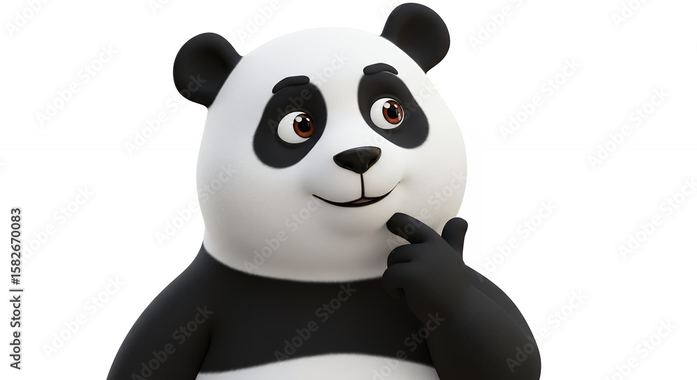 Fototapeta premium Animated panda character illustration