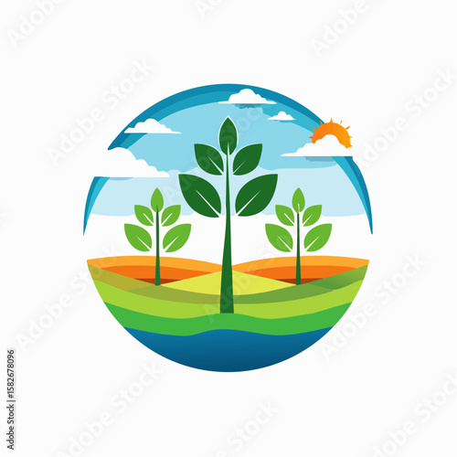 icon logo symbol abstract modern plant floral ecosystem