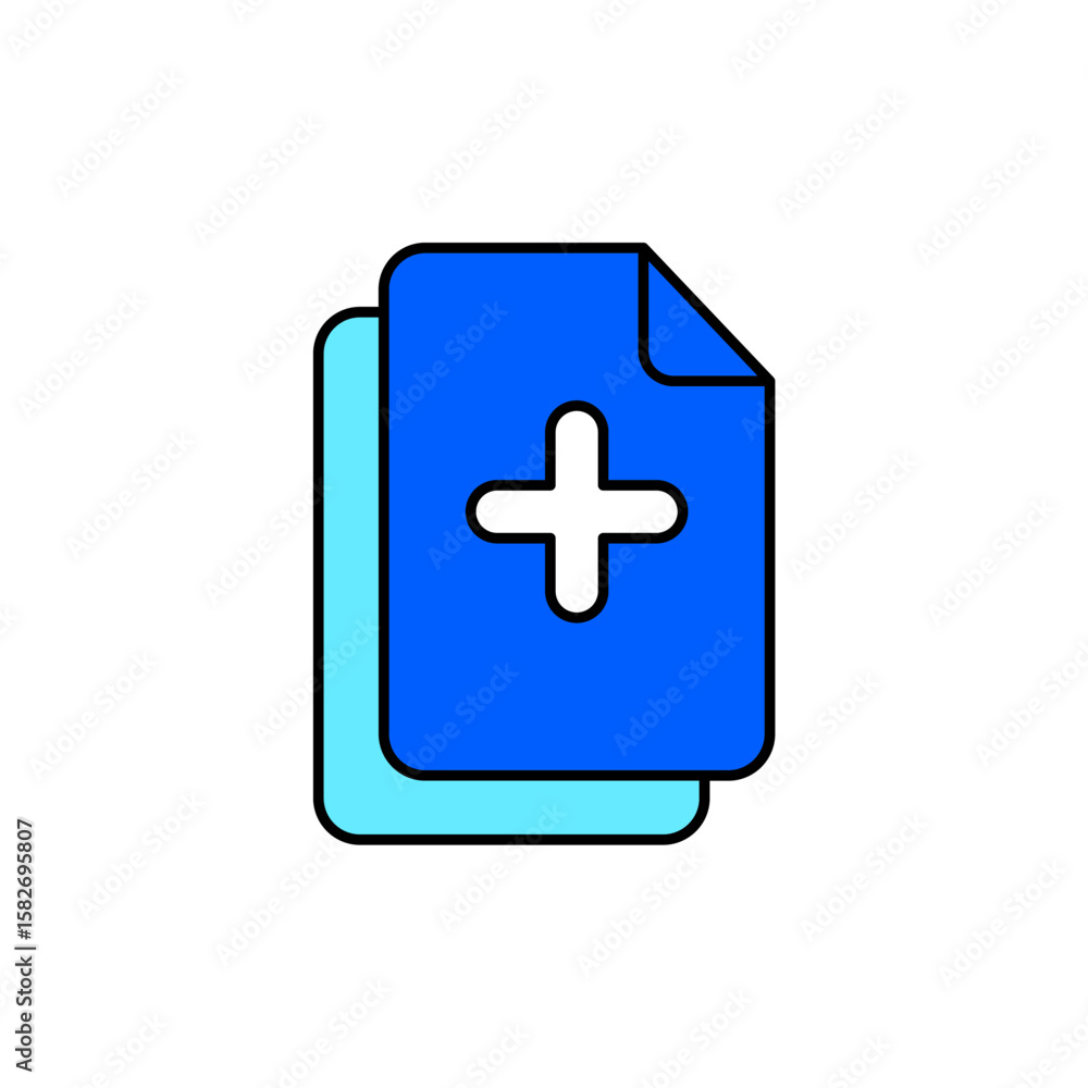Obraz premium Icon a add file, isolated against a clean background.