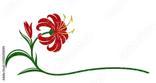 The Symbol of the stylized Red Garden Lily.