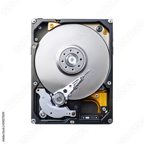 inside of hard disk on transparent background