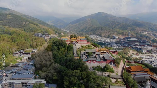 Explore the breathtaking Wutai Mountain Scenic Spot with stunning views of Bodhisattva Peak from above