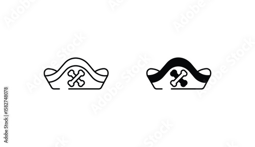 Pirate Hat icon design with white background stock illustration