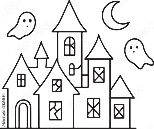 ChatGPT said:
Minimalist Halloween vector designs in black line art on white background, featuring ghosts, pumpkins, witches, skulls, ravens, spiders, haunted houses, gravestones, and cauldrons