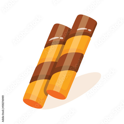 A crispy 2d style icon of waffle sticks combo
