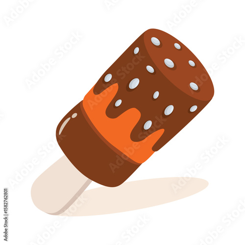 A fun 2d style icon of chocolate lolly pop